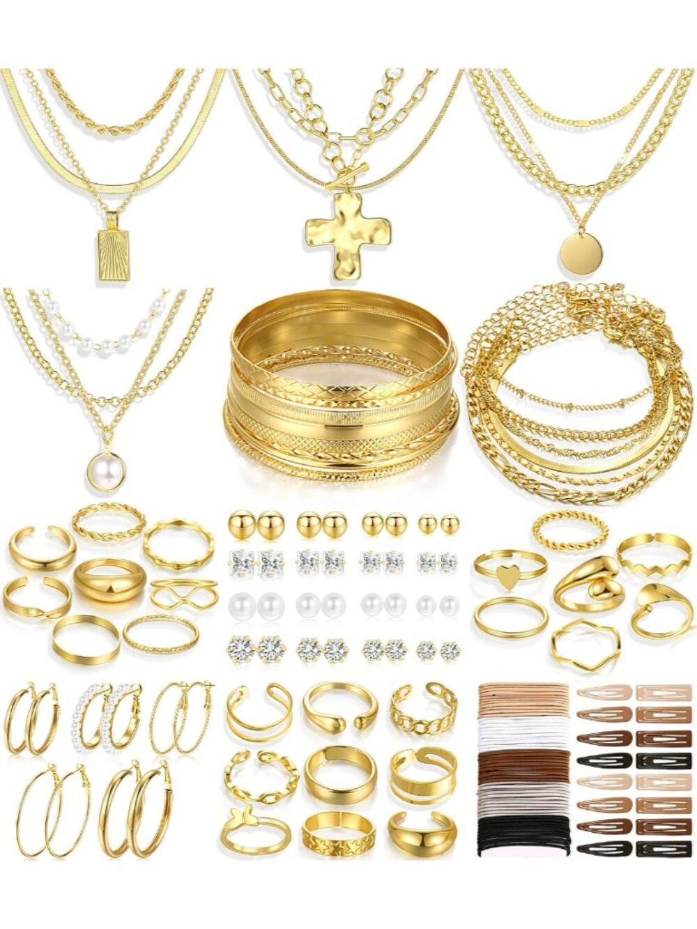 Elegant 137-Piece Gold Jewelry Set for Women - Statement Accessories & Gifts